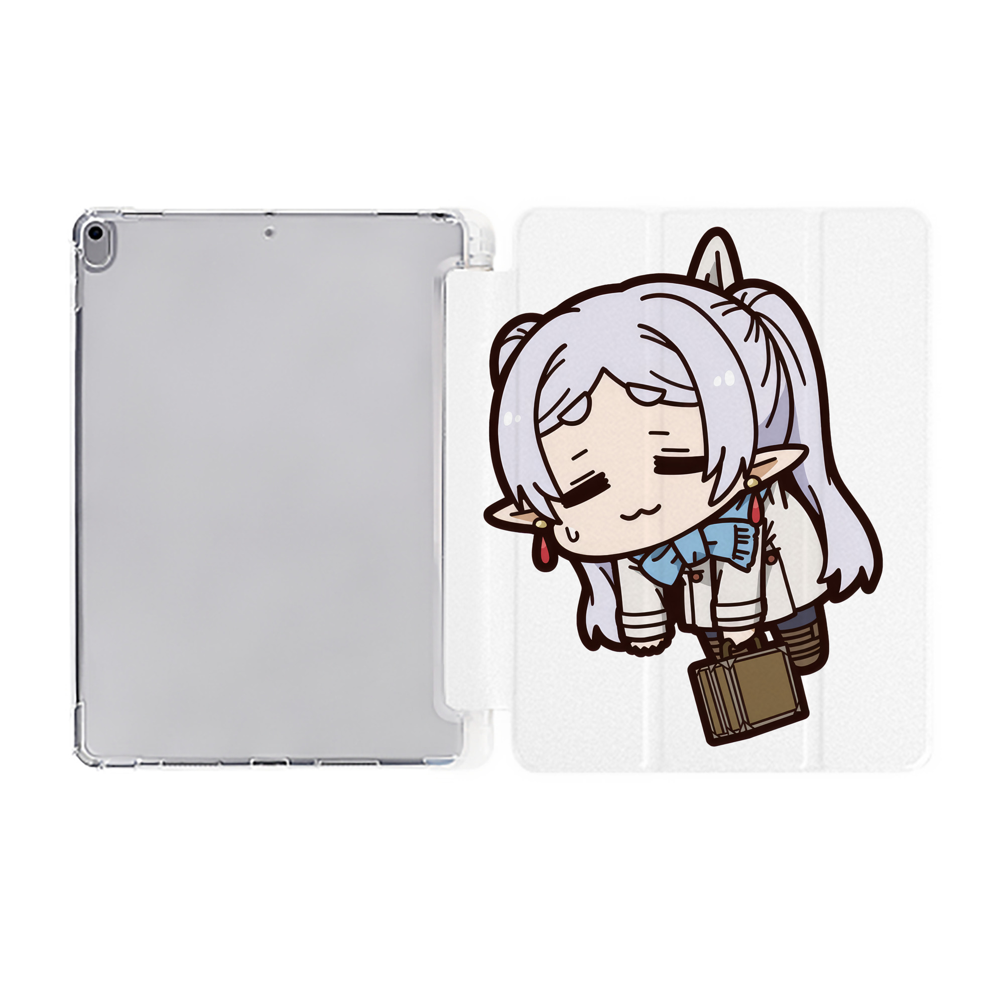 （画像用） 葬送のフリーレン Frieren IPad ケース ペン収納付き 三つ折りスタンド PUレザー×シリコン 対応機種9.5/10.5/10.9インチ